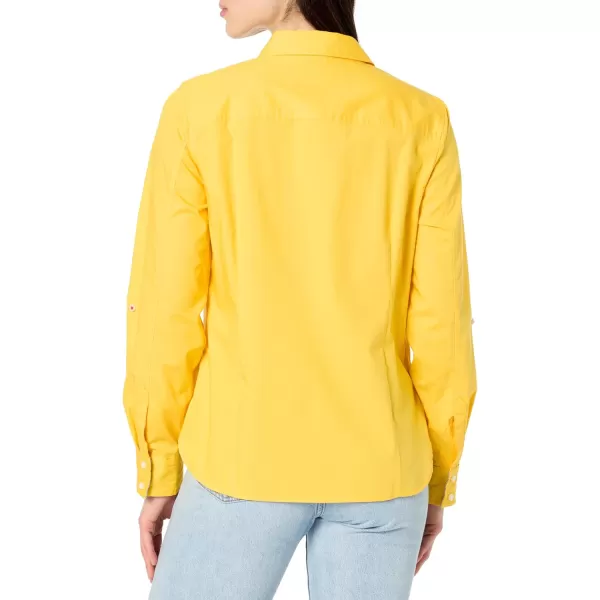 imageNautica Womens Button Front Long Sleeve Roll Tab ShirtDaffodil