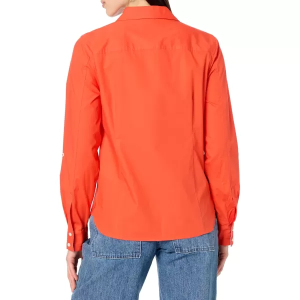 imageNautica Womens Button Front Long Sleeve Roll Tab ShirtGrenadine