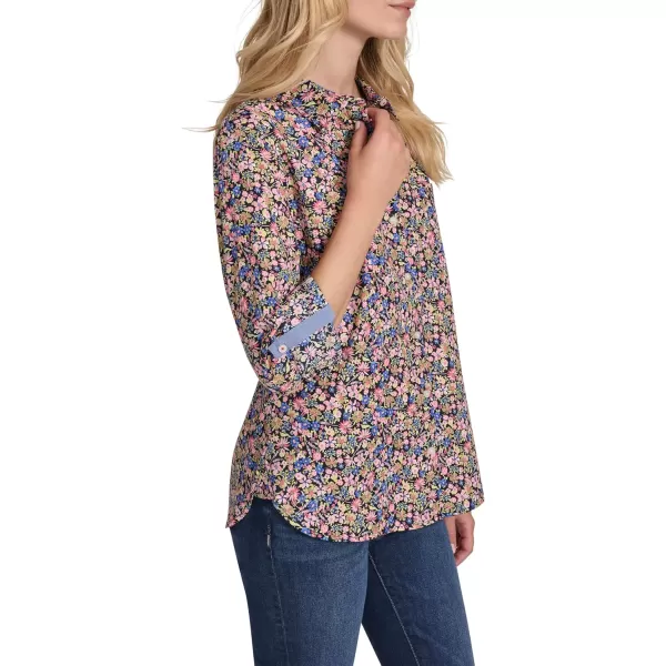 imageNautica Womens Button Front Long Sleeve Roll Tab ShirtSolid Confetti