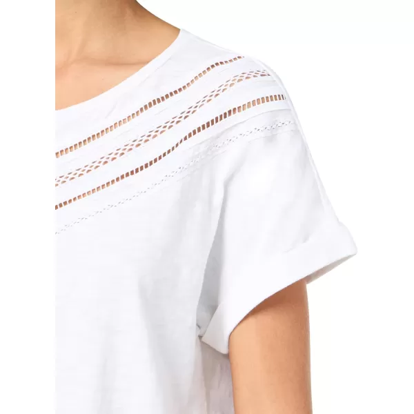 imageNautica Womens Chevron Knit Top Short Sleeve ShirtBright White