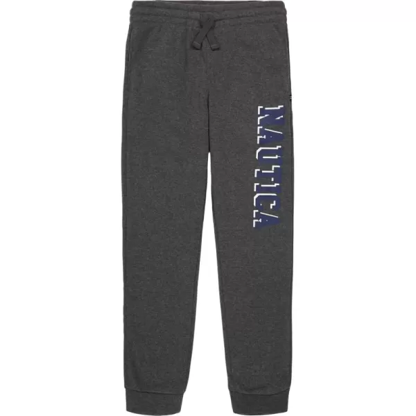 imageNautica Boys Pullon Fleece Jogger Sweatpant Drawstring ClosureCoal Heather Fc06
