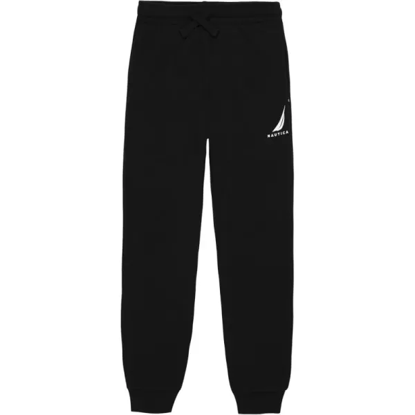 imageNautica Boys Pullon Fleece Jogger Sweatpant Drawstring ClosureJclass True Black