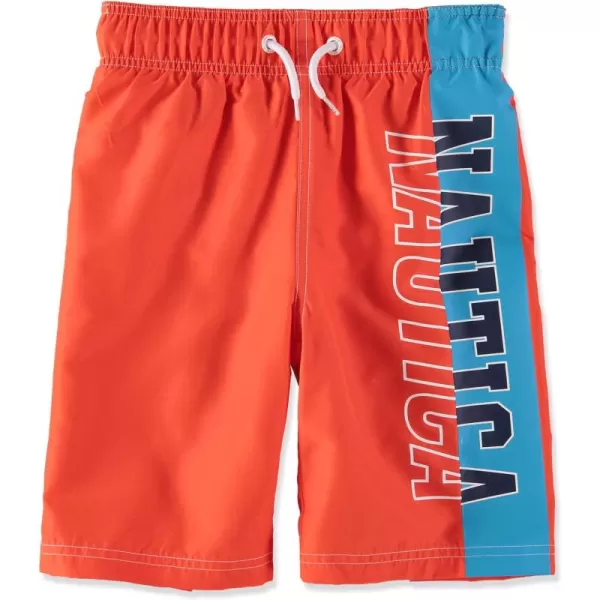 imageNautica Boys Swim Trunk with UPF 50 Sun ProtectionSide Pieced Mandarin Fk16