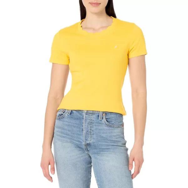 imageNautica Womens Solid Short Sleeve Crew Neckline TShirtDaffodil