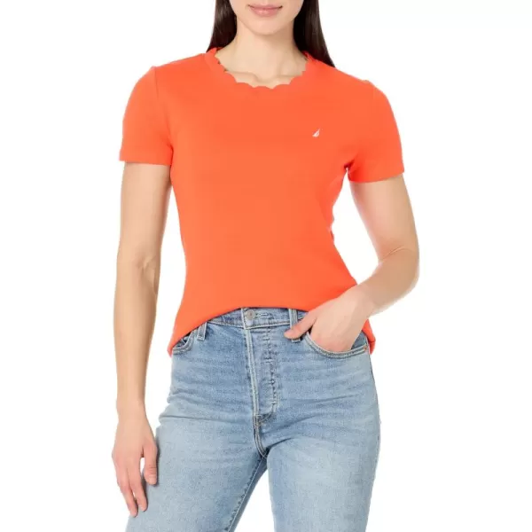 imageNautica Womens Solid Short Sleeve Crew Neckline TShirtGrenadine