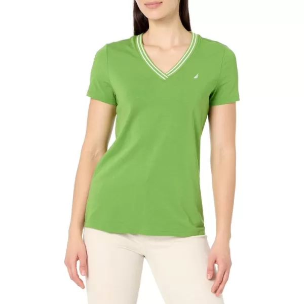 imageNautica Womens Solid Vneck Short Sleeve TShirtSalted Lime