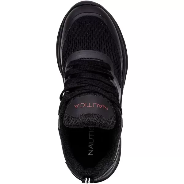 imageNautica Kids Sneakers for Boys ampamp Girls  Max Cushion Fashion Running ampamp Walking Shoes LaceUpBungee ToddlerLittle KidBig KidBlack Red Pop
