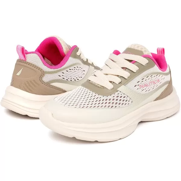imageNautica Kids Sneakers for Boys ampamp Girls  Max Cushion Fashion Running ampamp Walking Shoes LaceUpBungee ToddlerLittle KidBig KidTan Knockout Pink