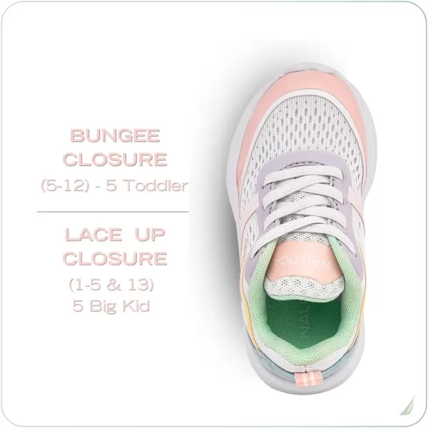 imageNautica Kids Sneakers for Boys ampamp Girls  Max Cushion Fashion Running ampamp Walking Shoes LaceUpBungee ToddlerLittle KidBig KidWhite Pastel