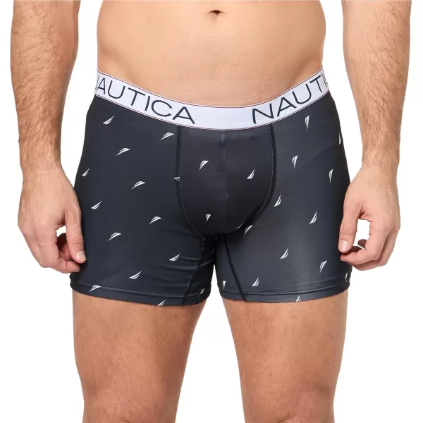 imageNautica Mens 4 Pack Micro Boxer BriefBlackNautica RedSaillead WhiteSailblack White