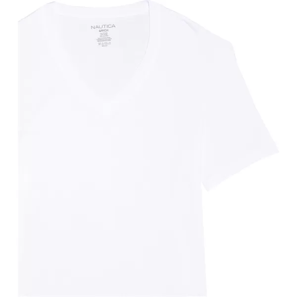 imageNautica Mens Cotton VNeck 3Pack TShirtWhite New  3 Pack