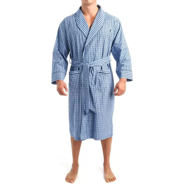 imageNautica Mens Long Sleeve Lightweight Cotton Woven RobeFrench Blue
