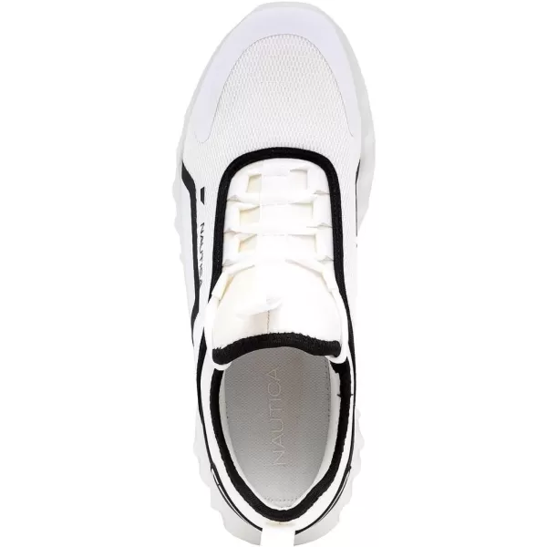 imageNautica Mens Sneakers Casual Fashion Walking LaceUp Athletic Shoes for Gym Tennis Men  Slip On Breathable Lightweight ampamp ComfortableWhiteBlack