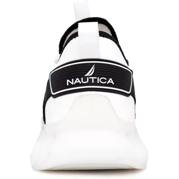 imageNautica Mens Sneakers Casual Fashion Walking LaceUp Athletic Shoes for Gym Tennis Men  Slip On Breathable Lightweight ampamp ComfortableWhiteBlack