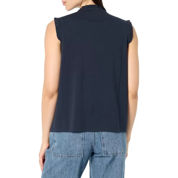 imageNautica Womens Button Through Knit Top Sleeveless ShirtNight Sky