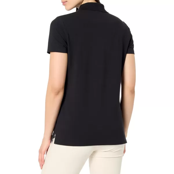 imageNautica Womens Short Sleeve Button Placket PoloBlack