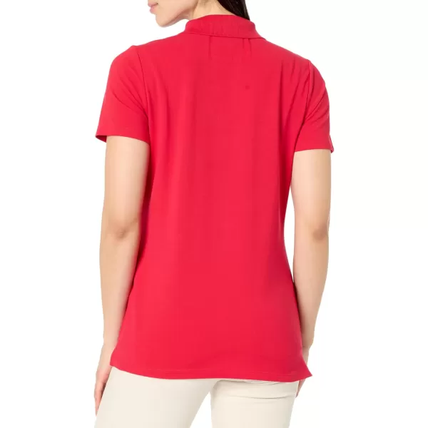 imageNautica Womens Short Sleeve Button Placket PoloRegatta Red