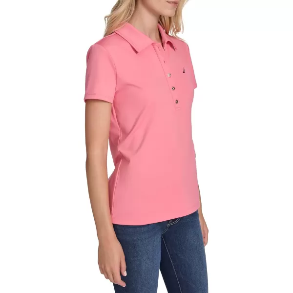 imageNautica Womens Short Sleeve Collared Cotton Interlock Soft Touch PoloConfetti