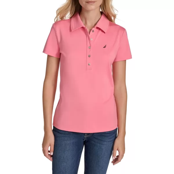 imageNautica Womens Short Sleeve Collared Cotton Interlock Soft Touch PoloConfetti