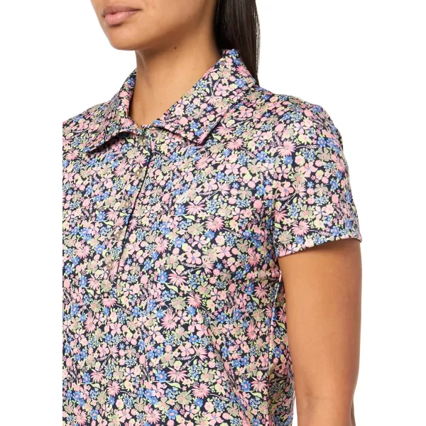 imageNautica Womens Short Sleeve Collared Cotton Interlock Soft Touch PoloConfetti Multi