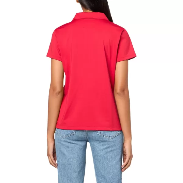 imageNautica Womens Short Sleeve Collared Cotton Interlock Soft Touch PoloRegatta Red