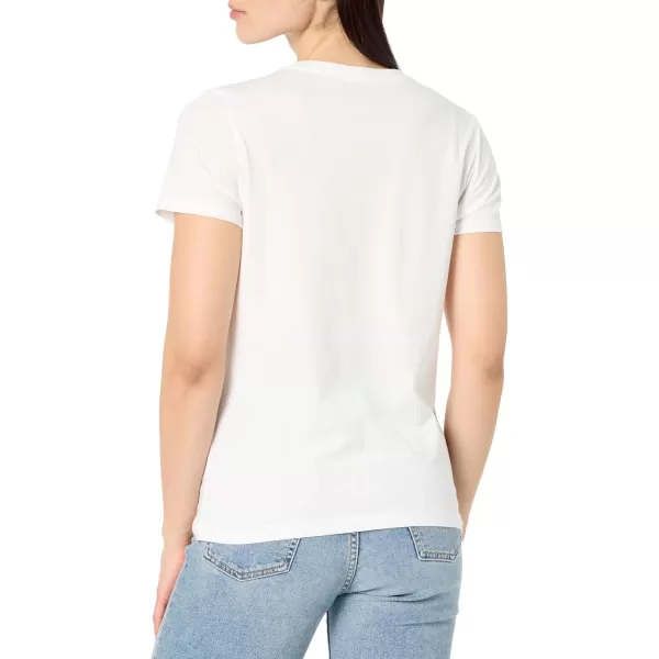 imageNautica Womens Short Sleeve Crewneck Stripe Logo TShirtBright White