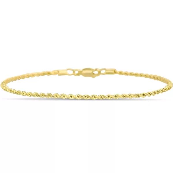 imageNautica 14K Gold Plated Brass Bracelet  Classic Twist French Rope Chain Bracelet for Men and Women2 mm