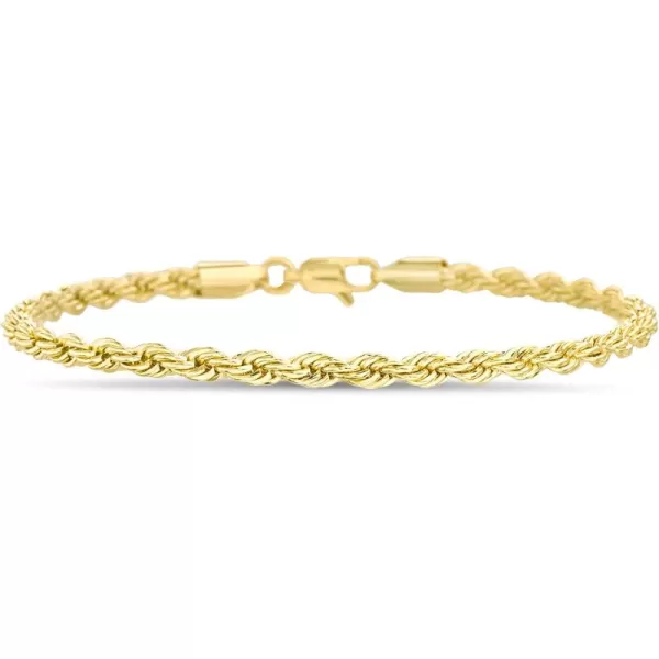 imageNautica 14K Gold Plated Brass Bracelet  Classic Twist French Rope Chain Bracelet for Men and Women4 mm