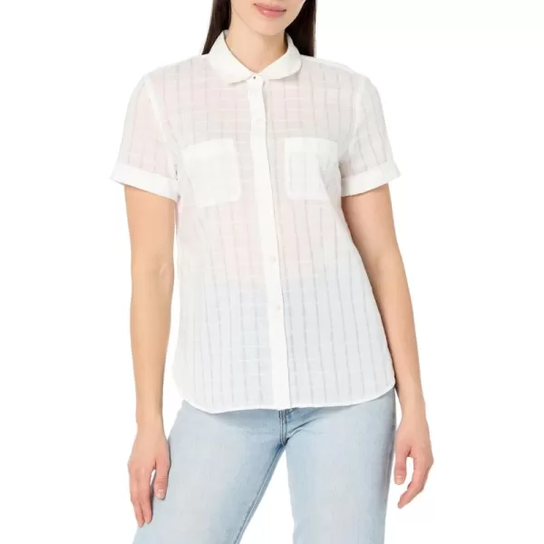 imageNautica Womens Button Front Short Sleeve Camp ShirtBright White