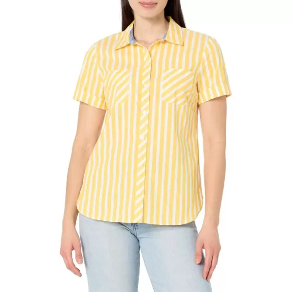 imageNautica Womens Button Front Short Sleeve Camp ShirtDaffodil Multi