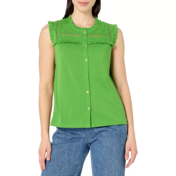 imageNautica Womens Button Through Knit Top Sleeveless ShirtSalted Lime