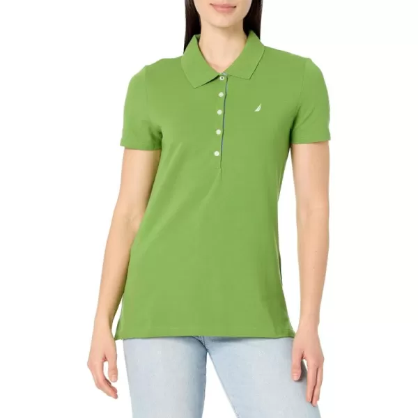 imageNautica Womens Short Sleeve Button Placket PoloSalted Lime