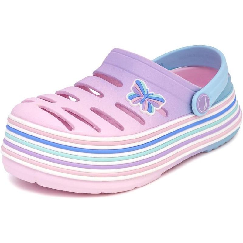 imageNautica Kids Girls Clogs Slip On Platform Slides Garden Shoes Water Sandals Beach Slipper for Children Indoor OutdoorPink Purple Blue