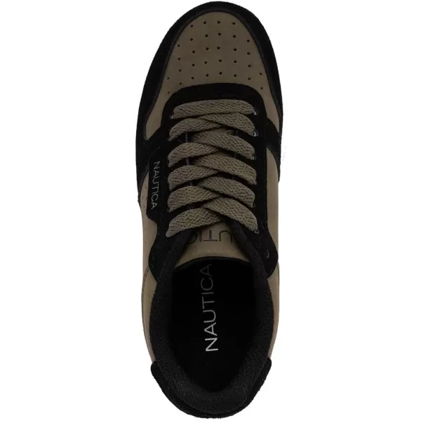 imageNautica Boys LowTop Sneakers Basketball Tennis Shoes for Kids Outdoor School Running Shoes  Sizes for Big KidLittle KidOlive Blackivan