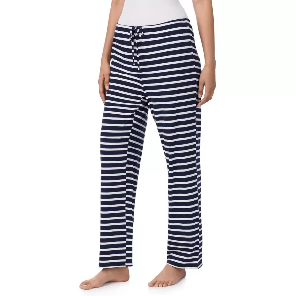 imageNautica Womens Sleep Pants  Long Length Breathable Pajama Bottoms  Cotton Knit Jersey Sleepwear and LoungewearNavy Stripe