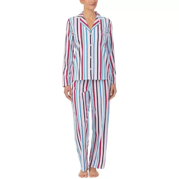 imageNautica Womens Sleepwear Long Sleeve Button Down Shirt and Pant 2Piece Pajama Set  SIZE XLMulticolored