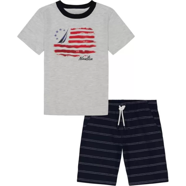 imageNautica Boys 2 Piece Tee Woven Short SetGrey  Navy