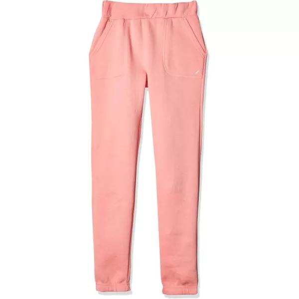 imageNautica Girls Logo Sweatpants Fleece Joggers with Ribbed Cuffs ampamp Functional Side PocketsFlamingo Pink