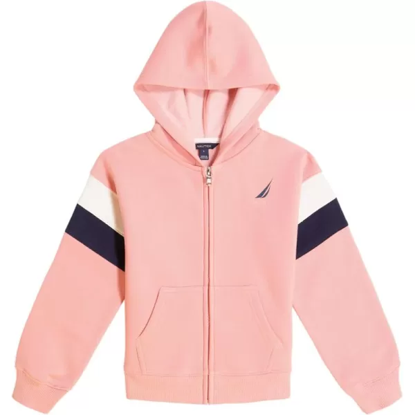 imageNautica Girls Logo Sweatshirt Fleece Hoodie With Fullzip Front ampamp PocketsFlamingo Pink