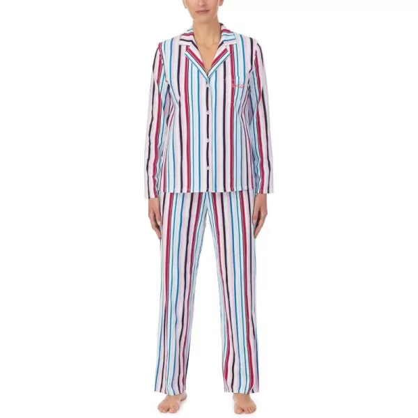 imageNautica Womens Sleepwear Long Sleeve Button Down Shirt and Pant 2Piece Pajama Set  SIZE XLMulticolored