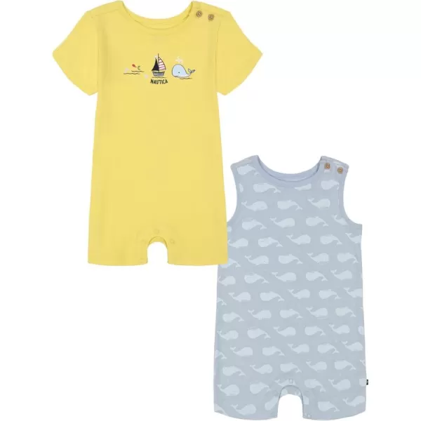 imageNautica babyboys 2 Pack Knit RompersYellow  Blue