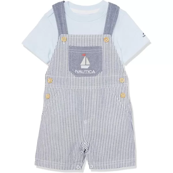 imageNautica boys 2 Piece Shortall SetStripe  Blue