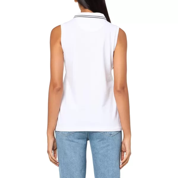 imageNautica Womens Solid Sleeveless Johnny Collar Polo ShirtBright White