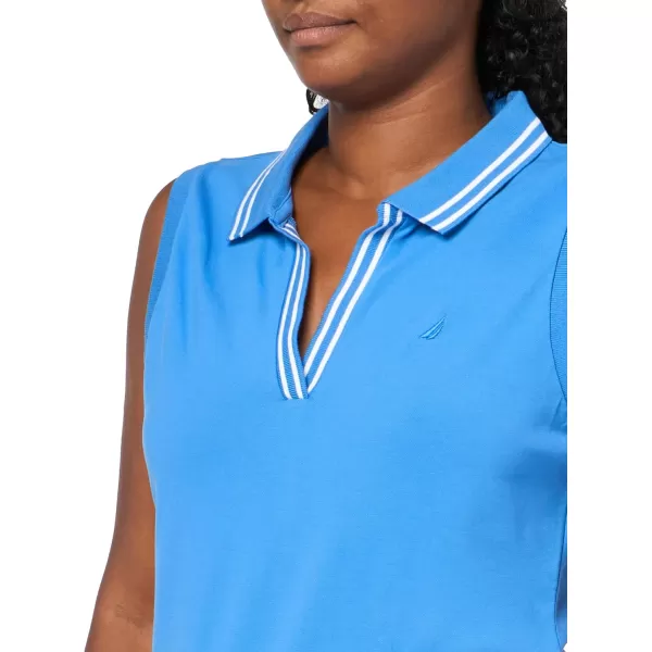 imageNautica Womens Solid Sleeveless Johnny Collar Polo ShirtPacific