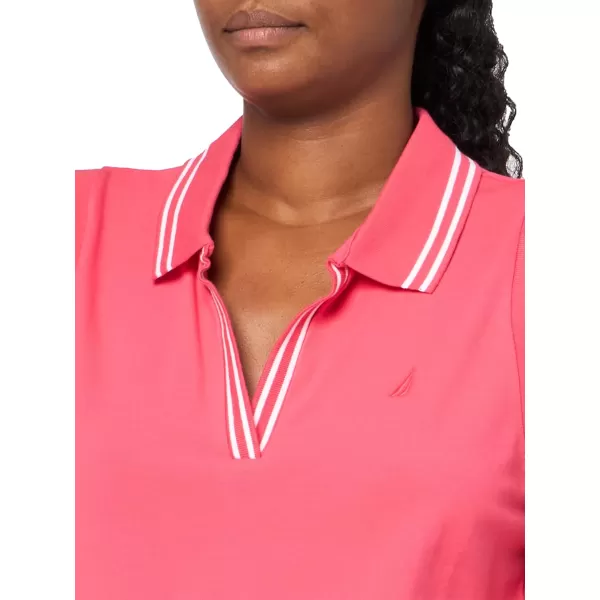 imageNautica Womens Solid Sleeveless Johnny Collar Polo ShirtRouge