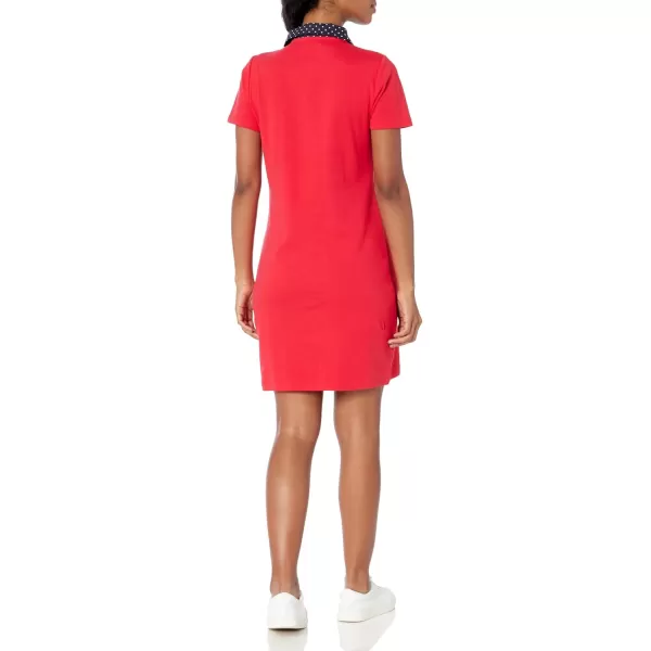 imageNautica Womens Woven Collar Polo Short Sleeve DressRegatta Red