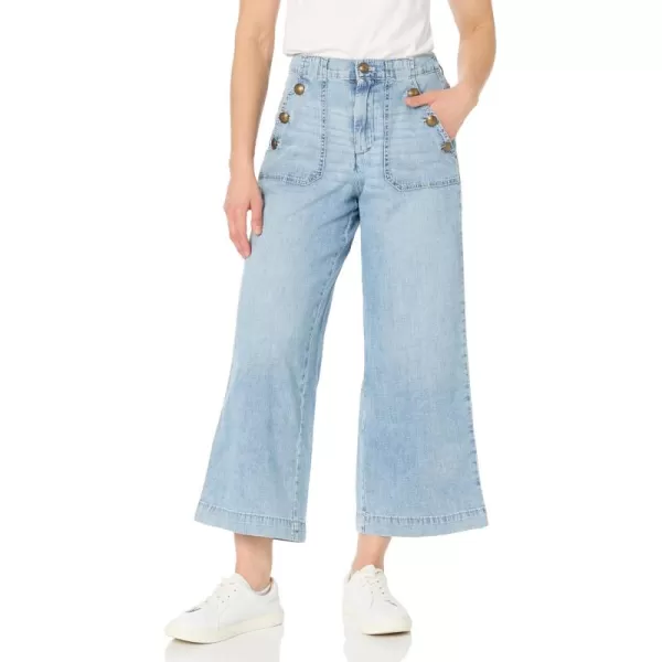 imageNautica Womens Button Pocket Wide Leg Sailor JeansBlue Voyage