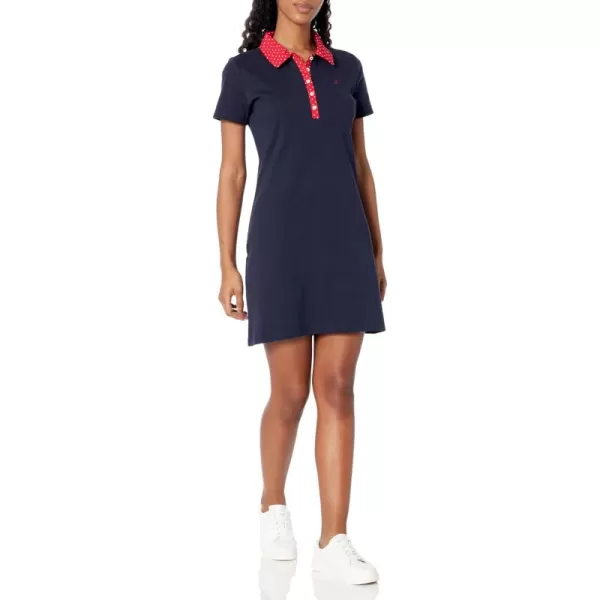 imageNautica Womens Woven Collar Polo Short Sleeve DressNight Sky