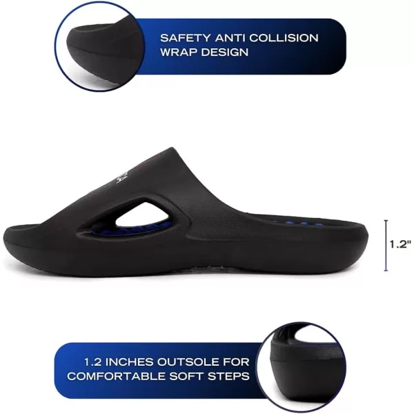 imageNautica Mens Athletic Slides Sport Shower Sandals for Indoor ampamp Outdoor  Lightweight Durable and ComfortableBlack Cobalt