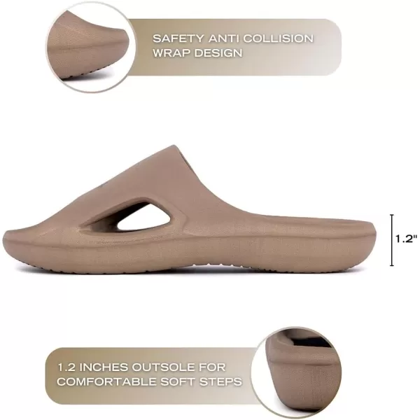 imageNautica Mens Athletic Slides Sport Shower Sandals for Indoor ampamp Outdoor  Lightweight Durable and ComfortableDark Tan